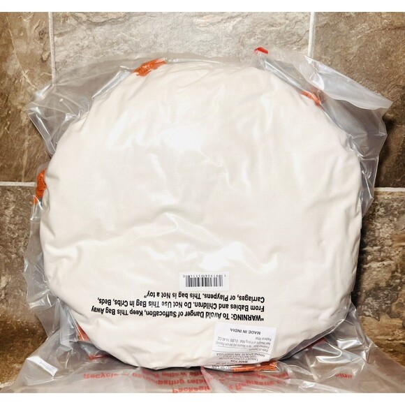 Opalhouse Sun Face Round Throw Pillow Gold - Fringed and Embroidered - New - Picture 5 of 6